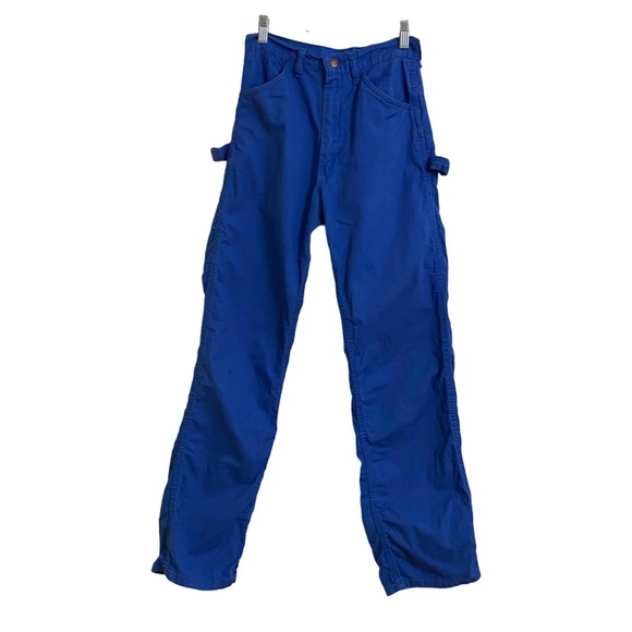 DEECEE Vintage Royal Blue Carpenter Painter Pants Cotton Woman’s Size 7/8 28 - Picture 2 of 8